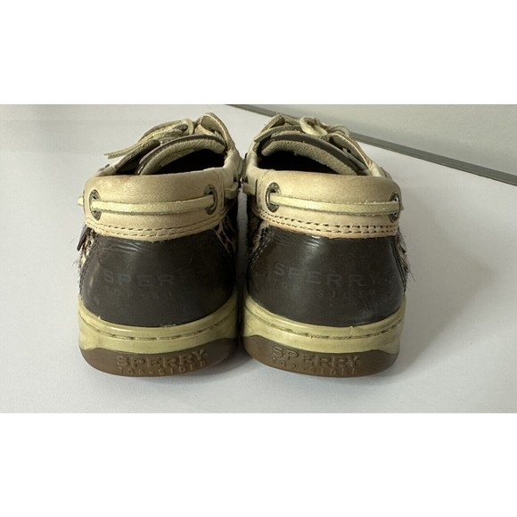 Sperry Top Siders Womens 8.5M Boat Shoes Beige Leopard Cheetah Print Flat Loafer - Picture 3 of 9